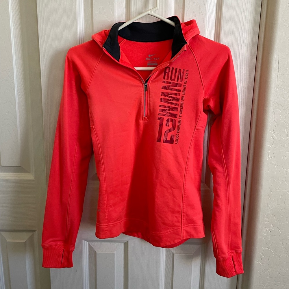 NIKE dri-fit neon hoodie with thumbholes